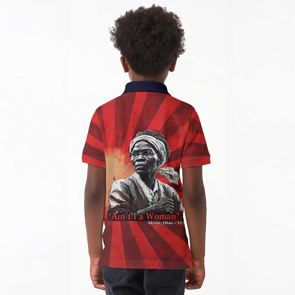 Sojourner Truth Kid Polo Shirt Aint I a Woman - Akron 1851 Speech Tribute Design TS04