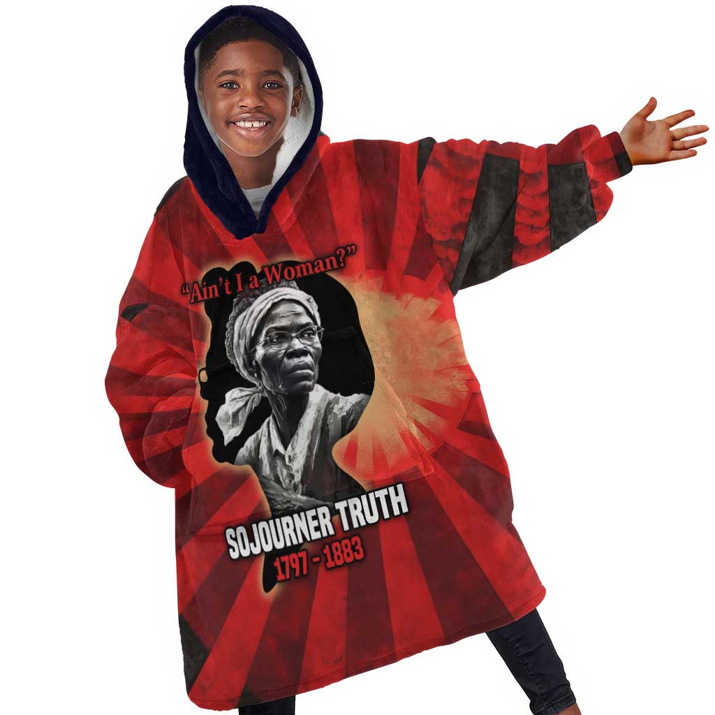 Sojourner Truth Kid Wearable Blanket Hoodie Ain’t I a Woman - Akron 1851 Speech Tribute Design - Wonder Print Shop