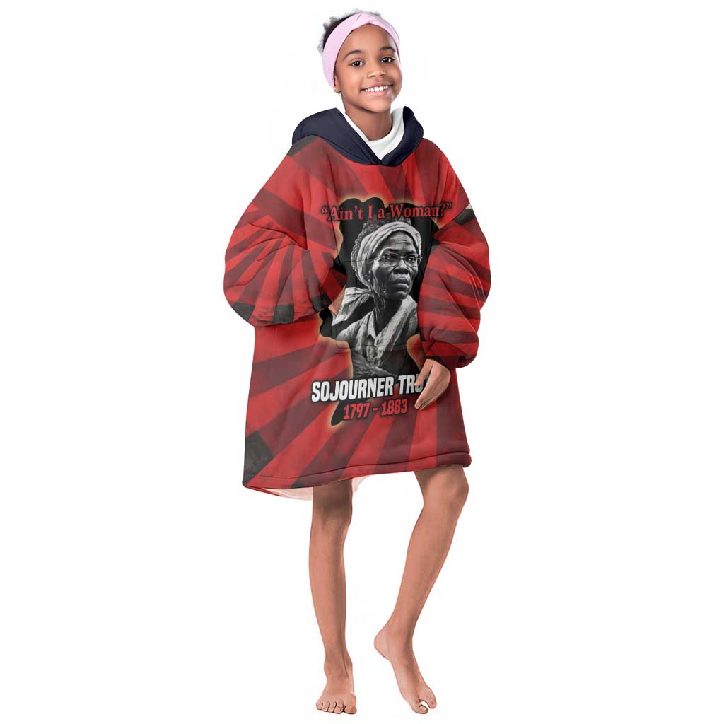 Sojourner Truth Kid Wearable Blanket Hoodie Ain’t I a Woman - Akron 1851 Speech Tribute Design - Wonder Print Shop