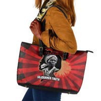 Sojourner Truth Leather Tote Bag Ain’t I a Woman - Akron 1851 Speech Tribute Design - Wonder Print Shop