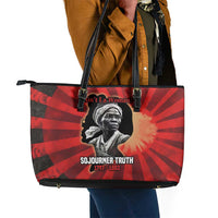 Sojourner Truth Leather Tote Bag Ain’t I a Woman - Akron 1851 Speech Tribute Design - Wonder Print Shop