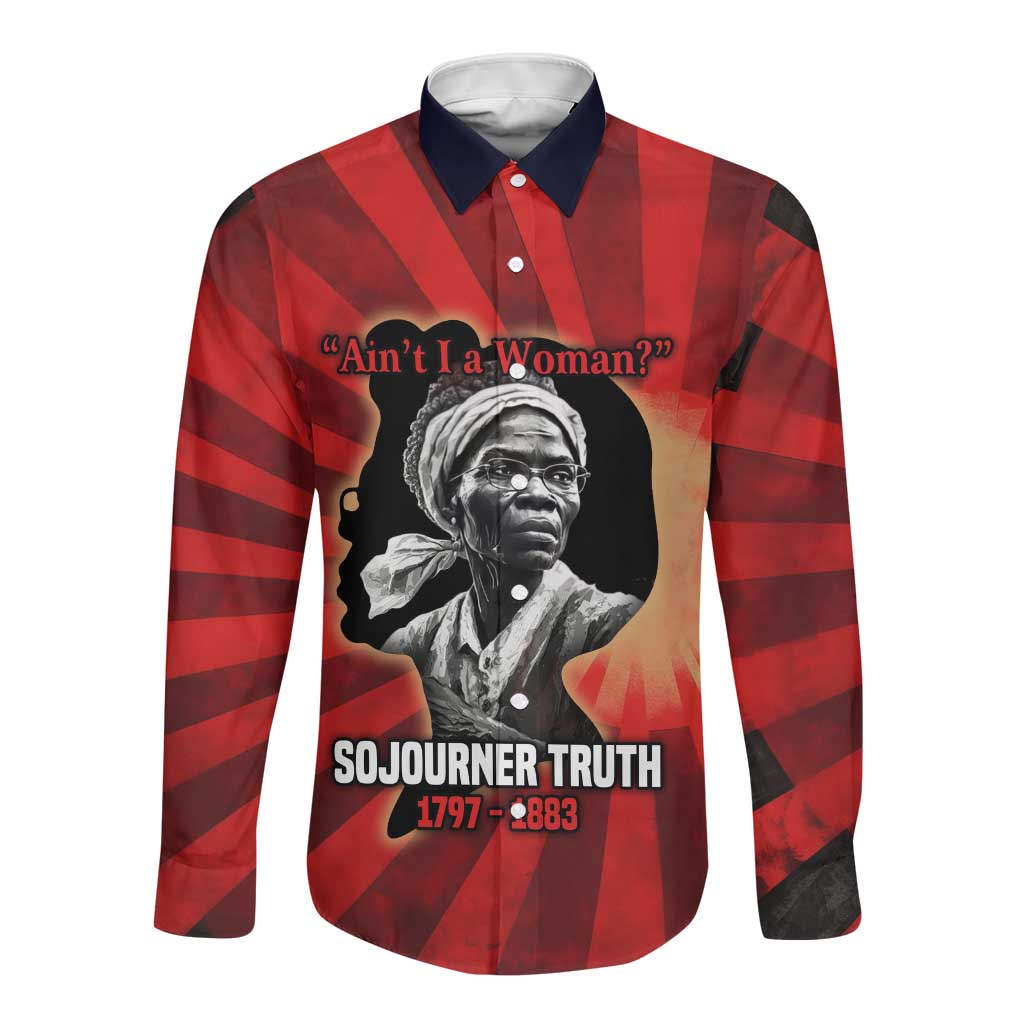 Sojourner Truth Long Sleeve Button Shirt Ain’t I a Woman - Akron 1851 Speech Tribute Design - Wonder Print Shop