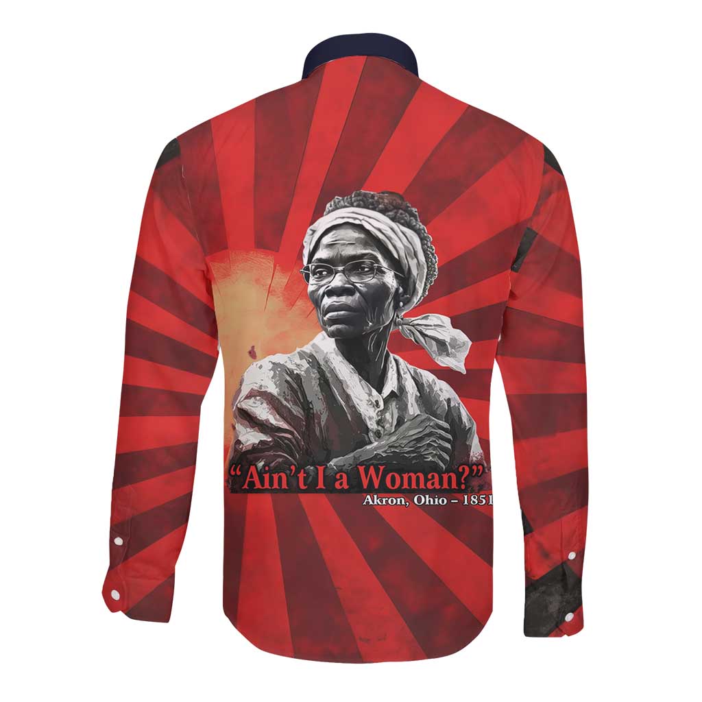Sojourner Truth Long Sleeve Button Shirt Ain’t I a Woman - Akron 1851 Speech Tribute Design - Wonder Print Shop