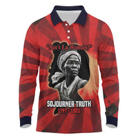 Sojourner Truth Long Sleeve Polo Shirt Ain’t I a Woman - Akron 1851 Speech Tribute Design - Wonder Print Shop