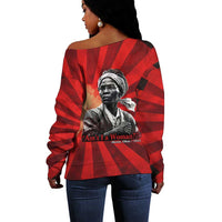 Sojourner Truth Off Shoulder Sweater Ain’t I a Woman - Akron 1851 Speech Tribute Design - Wonder Print Shop