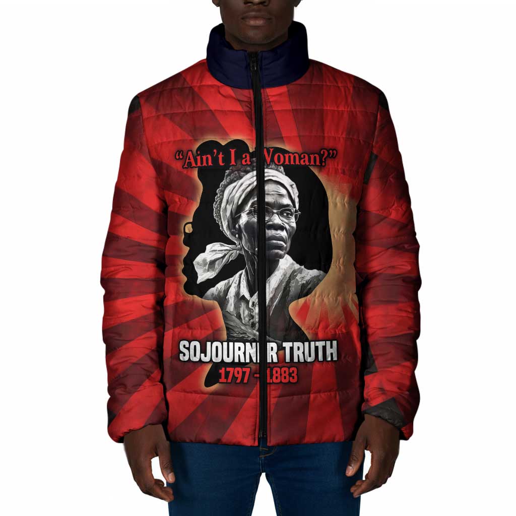 Sojourner Truth Padded Jacket Ain’t I a Woman - Akron 1851 Speech Tribute Design - Wonder Print Shop