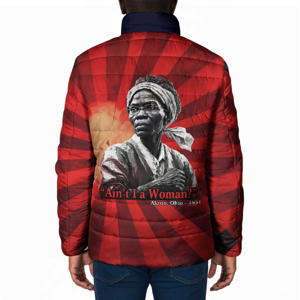 Sojourner Truth Padded Jacket Ain’t I a Woman - Akron 1851 Speech Tribute Design - Wonder Print Shop
