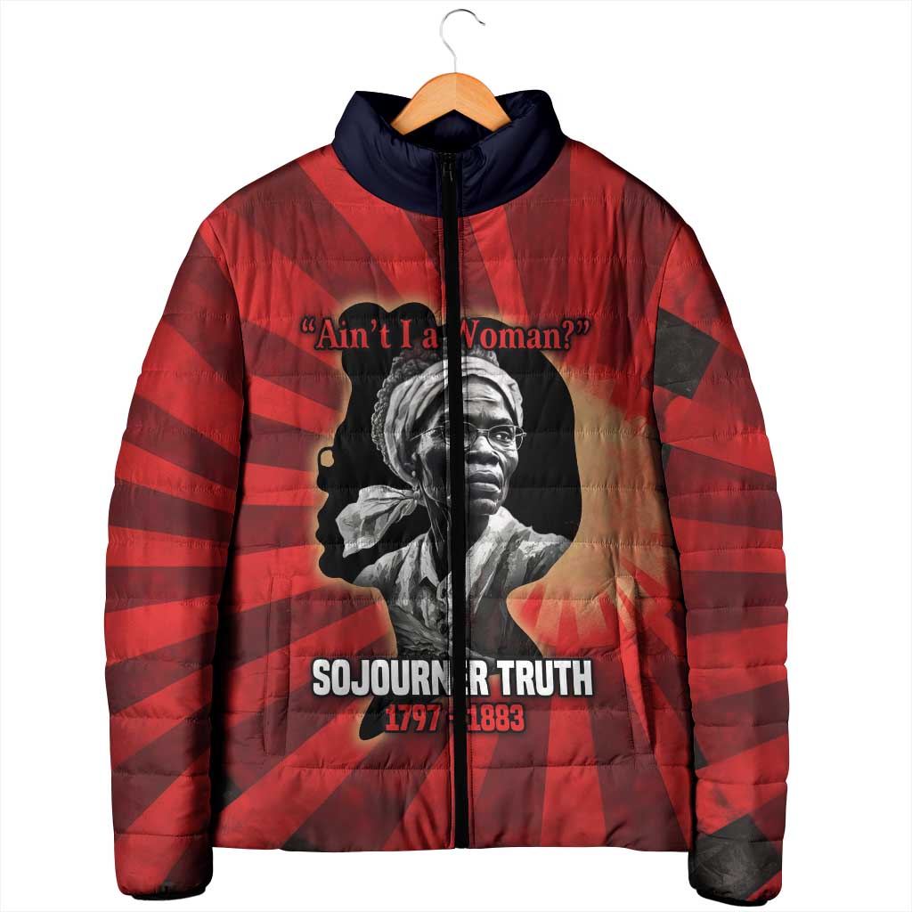 Sojourner Truth Padded Jacket Ain’t I a Woman - Akron 1851 Speech Tribute Design - Wonder Print Shop