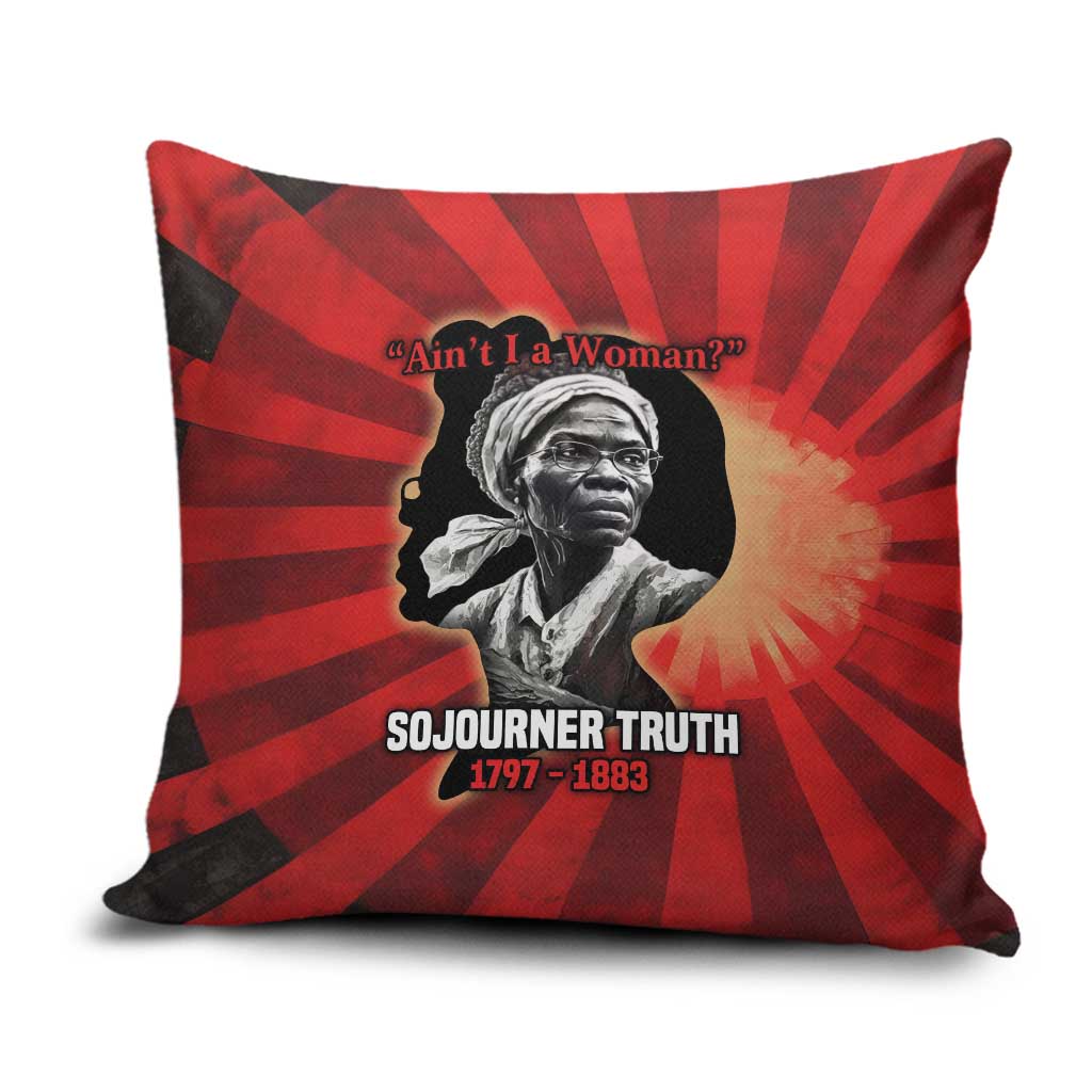Sojourner Truth Pillow Cover Ain’t I a Woman - Akron 1851 Speech Tribute Design - Wonder Print Shop