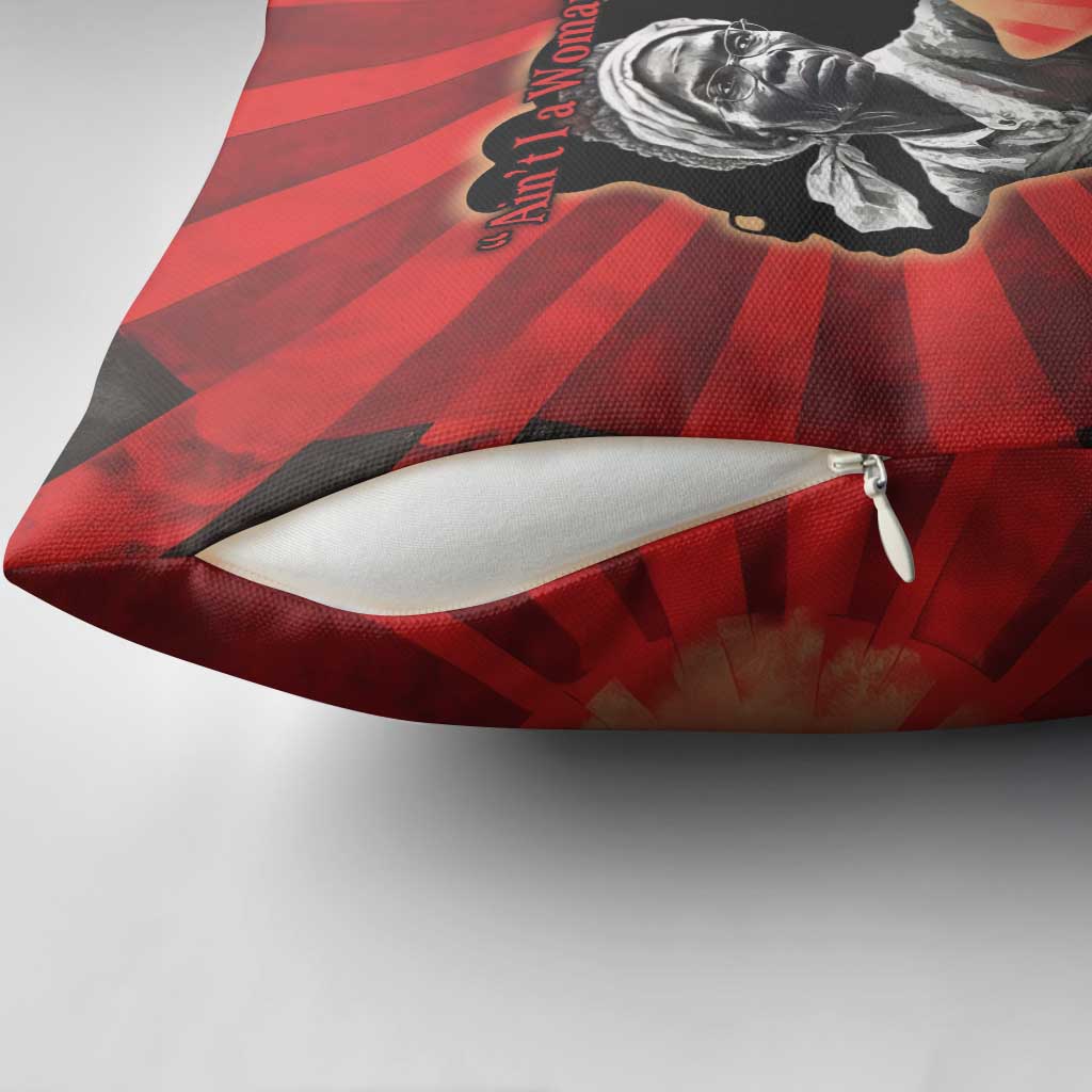Sojourner Truth Pillow Cover Ain’t I a Woman - Akron 1851 Speech Tribute Design - Wonder Print Shop