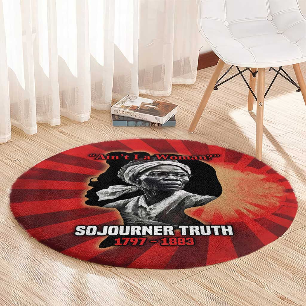 Sojourner Truth Round Carpet Ain’t I a Woman - Akron 1851 Speech Tribute Design - Wonder Print Shop
