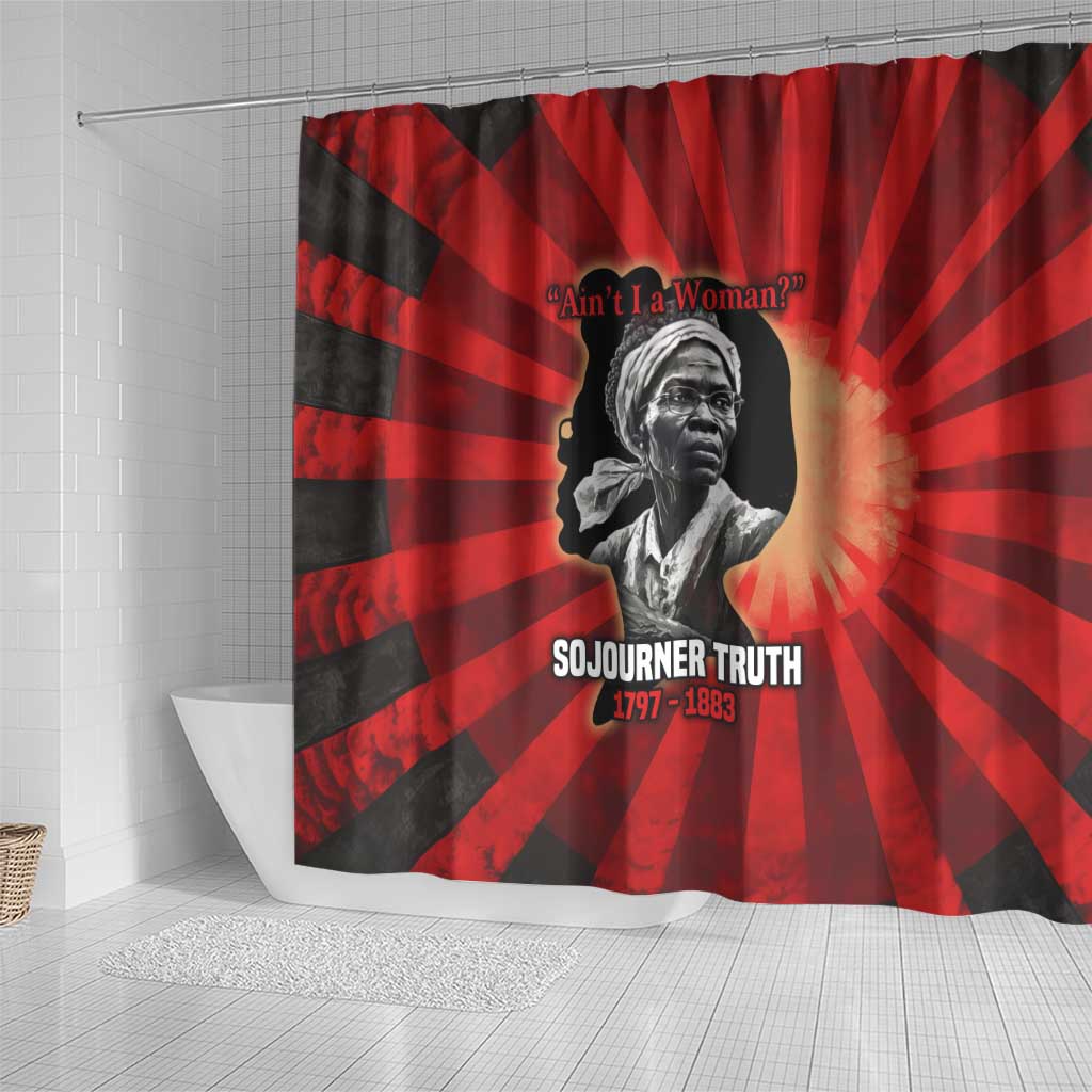 Sojourner Truth Shower Curtain Ain’t I a Woman - Akron 1851 Speech Tribute Design - Wonder Print Shop