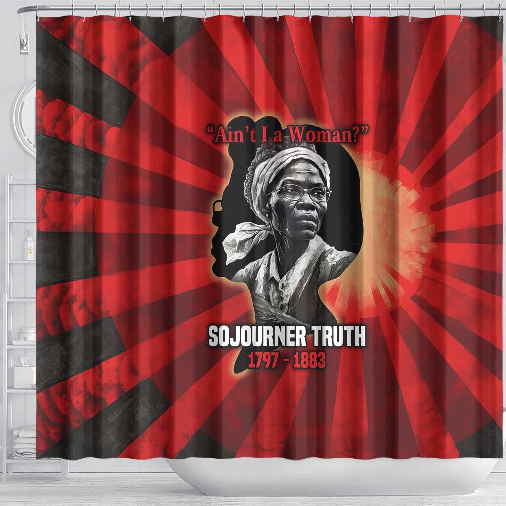 Sojourner Truth Shower Curtain Ain’t I a Woman - Akron 1851 Speech Tribute Design - Wonder Print Shop