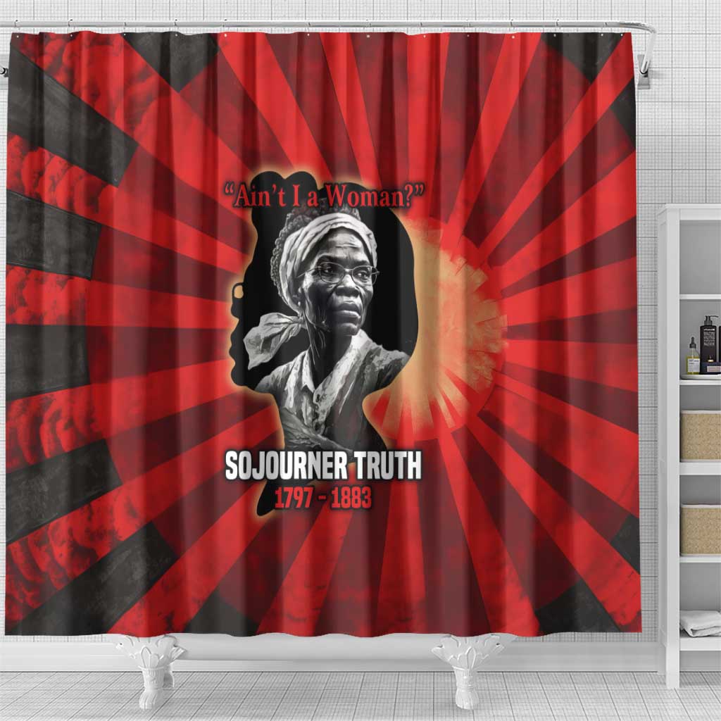 Sojourner Truth Shower Curtain Ain’t I a Woman - Akron 1851 Speech Tribute Design - Wonder Print Shop