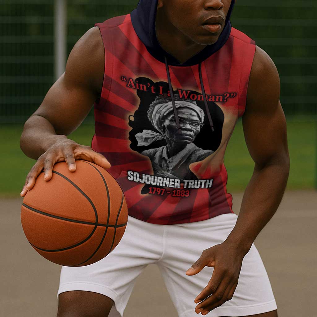 Sojourner Truth Sleeveless Hoodie Ain’t I a Woman - Akron 1851 Speech Tribute Design - Wonder Print Shop