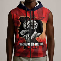 Sojourner Truth Sleeveless Zip Hoodie Ain’t I a Woman - Akron 1851 Speech Tribute Design - Wonder Print Shop