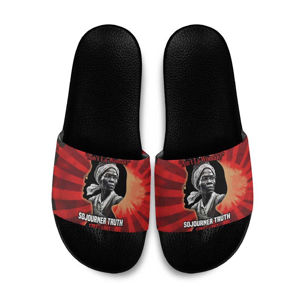 Sojourner Truth Slide Sandals Ain’t I a Woman - Akron 1851 Speech Tribute Design - Wonder Print Shop