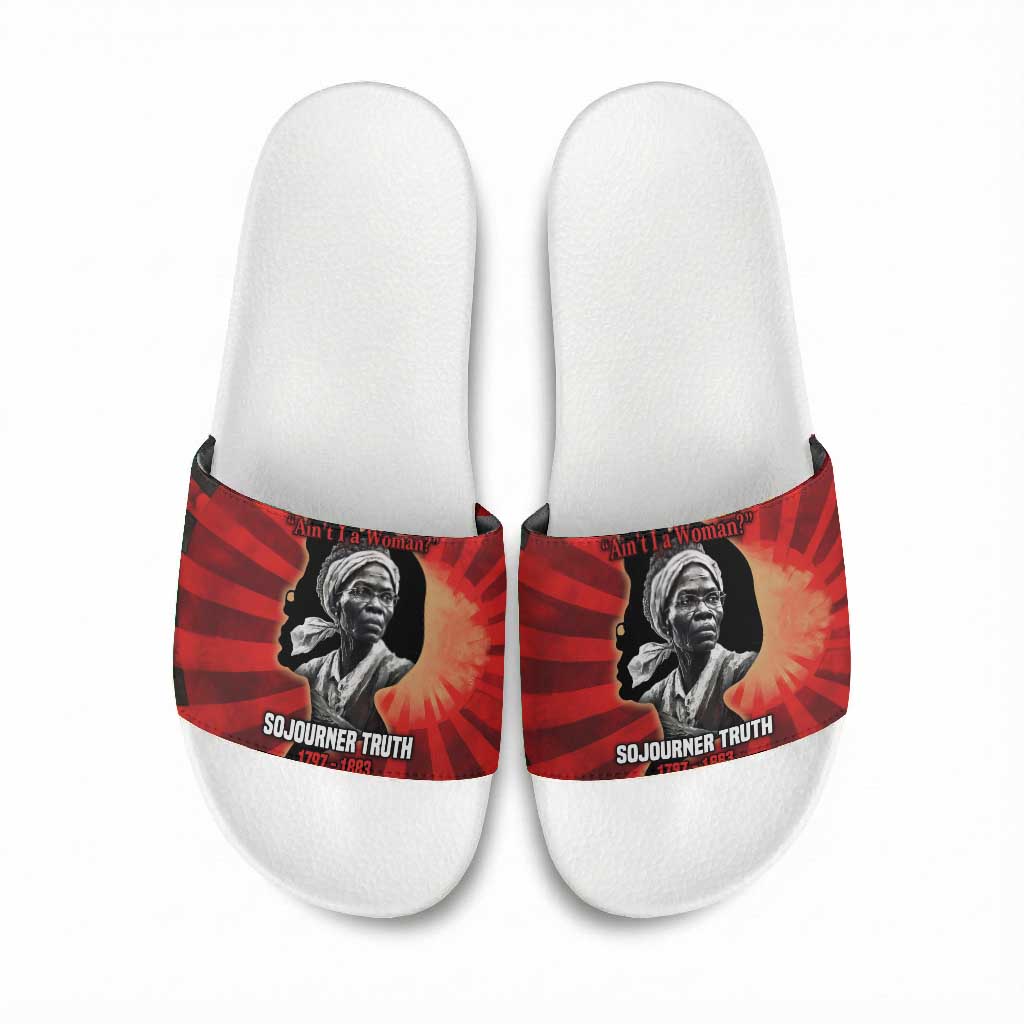 Sojourner Truth Slide Sandals Ain’t I a Woman - Akron 1851 Speech Tribute Design - Wonder Print Shop