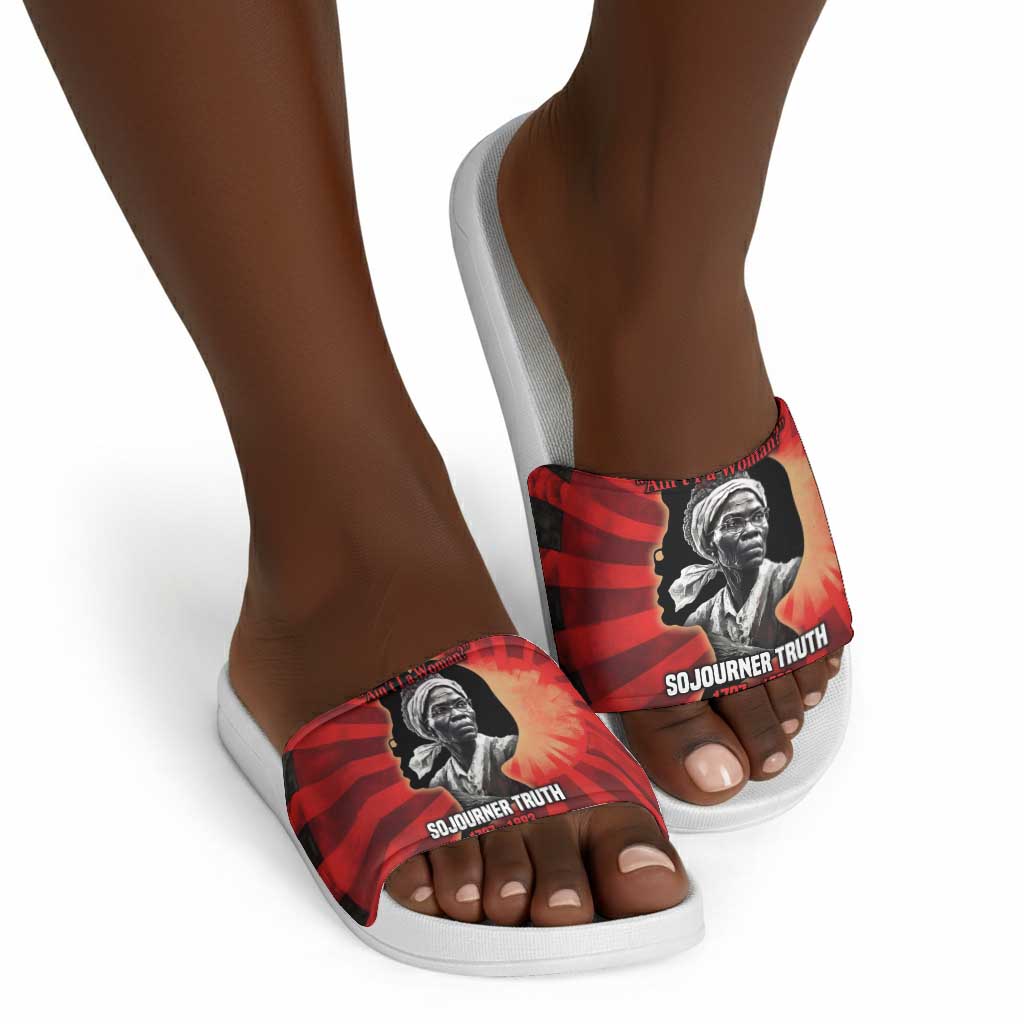 Sojourner Truth Slide Sandals Ain’t I a Woman - Akron 1851 Speech Tribute Design - Wonder Print Shop