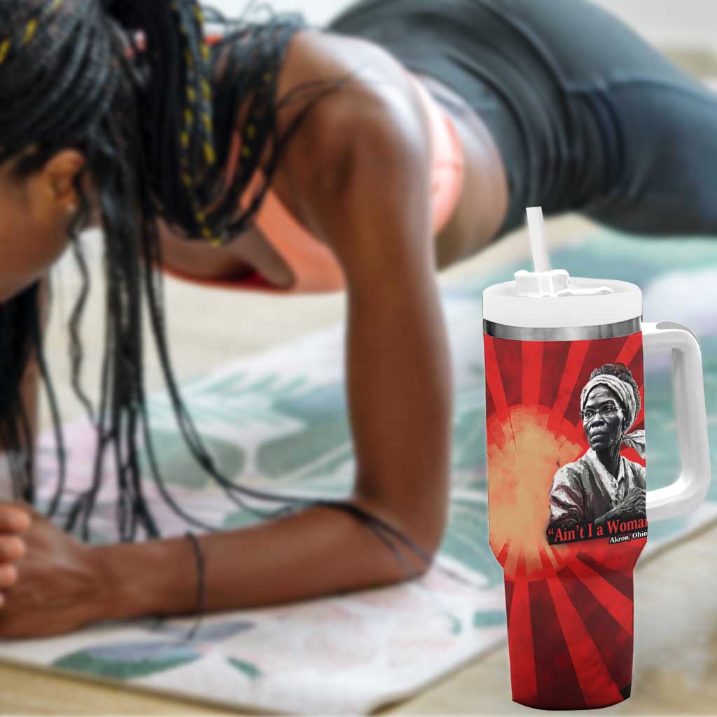 Sojourner Truth Tumbler With Handle Ain’t I a Woman - Akron 1851 Speech Tribute Design - Wonder Print Shop