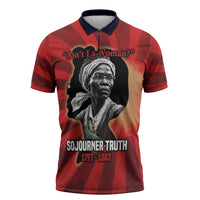 Sojourner Truth Zipper Polo Shirt Ain’t I a Woman - Akron 1851 Speech Tribute Design - Wonder Print Shop