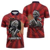 Sojourner Truth Zipper Polo Shirt Ain’t I a Woman - Akron 1851 Speech Tribute Design - Wonder Print Shop