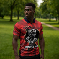 Sojourner Truth Zipper Polo Shirt Ain’t I a Woman - Akron 1851 Speech Tribute Design - Wonder Print Shop