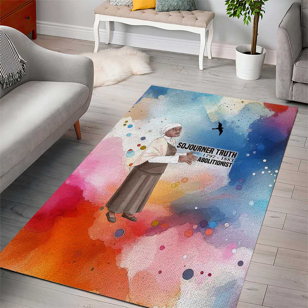 Sojourner Truth Area Rug I Sell the Shadow - Abolitionist Legacy Watercolor Design - Wonder Print Shop