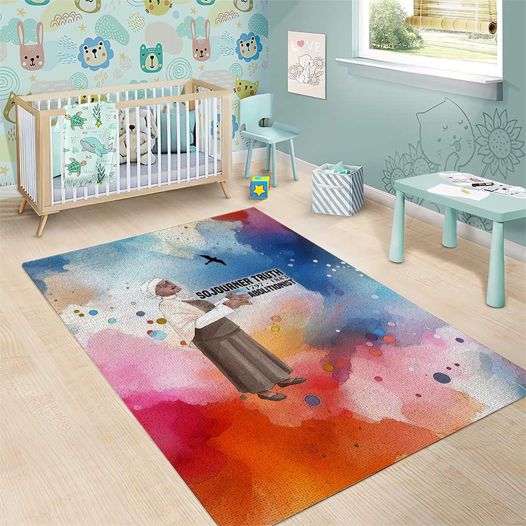 Sojourner Truth Area Rug I Sell the Shadow - Abolitionist Legacy Watercolor Design - Wonder Print Shop