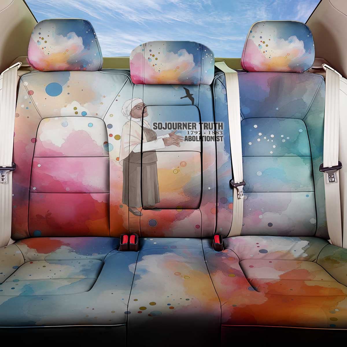 Sojourner Truth Back Car Seat Cover I Sell the Shadow - Abolitionist Legacy Watercolor Design - Wonder Print Shop