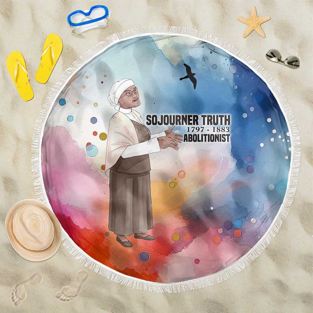 Sojourner Truth Beach Blanket I Sell the Shadow - Abolitionist Legacy Watercolor Design - Wonder Print Shop