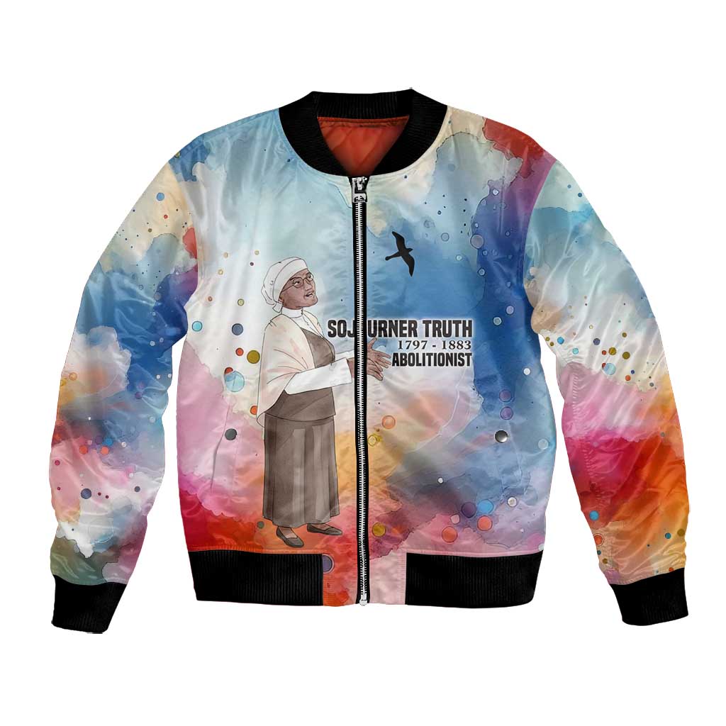 Sojourner Truth Bomber Jacket I Sell the Shadow - Abolitionist Legacy Watercolor Design - Wonder Print Shop
