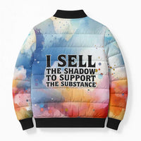 Sojourner Truth Bomber Puffer Jacket I Sell the Shadow - Abolitionist Legacy Watercolor Design - Wonder Print Shop