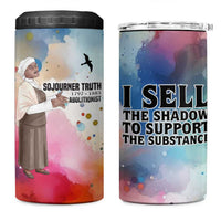 Sojourner Truth 4 in 1 Can Cooler Tumbler I Sell the Shadow - Abolitionist Legacy Watercolor Design - Wonder Print Shop