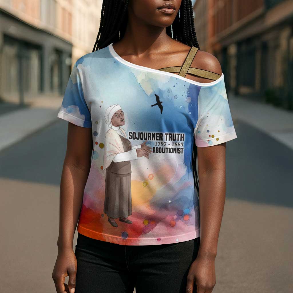 Sojourner Truth Cross Shoulder Shirt I Sell the Shadow - Abolitionist Legacy Watercolor Design - Wonder Print Shop