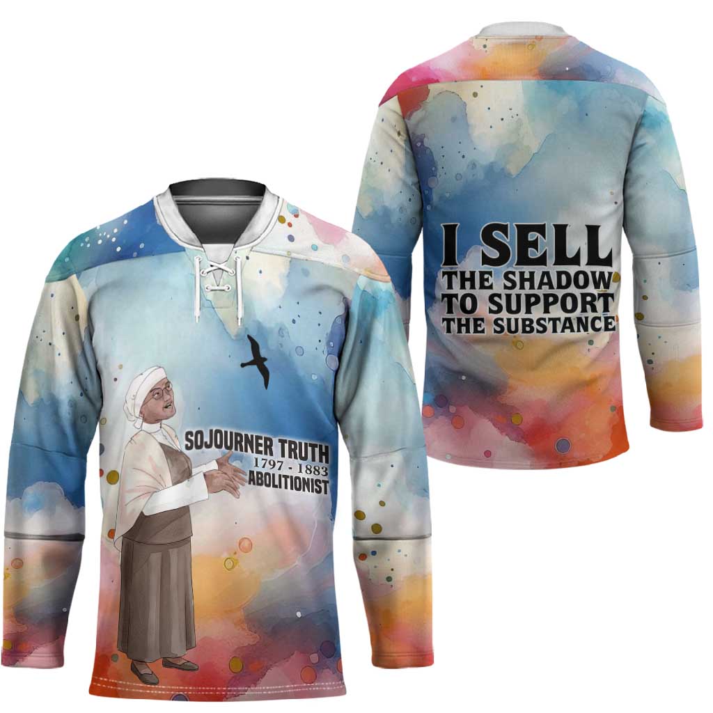 Sojourner Truth Hockey Jersey I Sell the Shadow - Abolitionist Legacy Watercolor Design - Wonder Print Shop