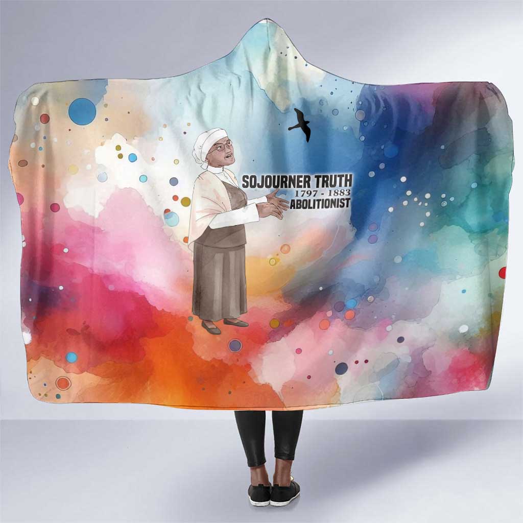 Sojourner Truth Hooded Blanket I Sell the Shadow - Abolitionist Legacy Watercolor Design - Wonder Print Shop