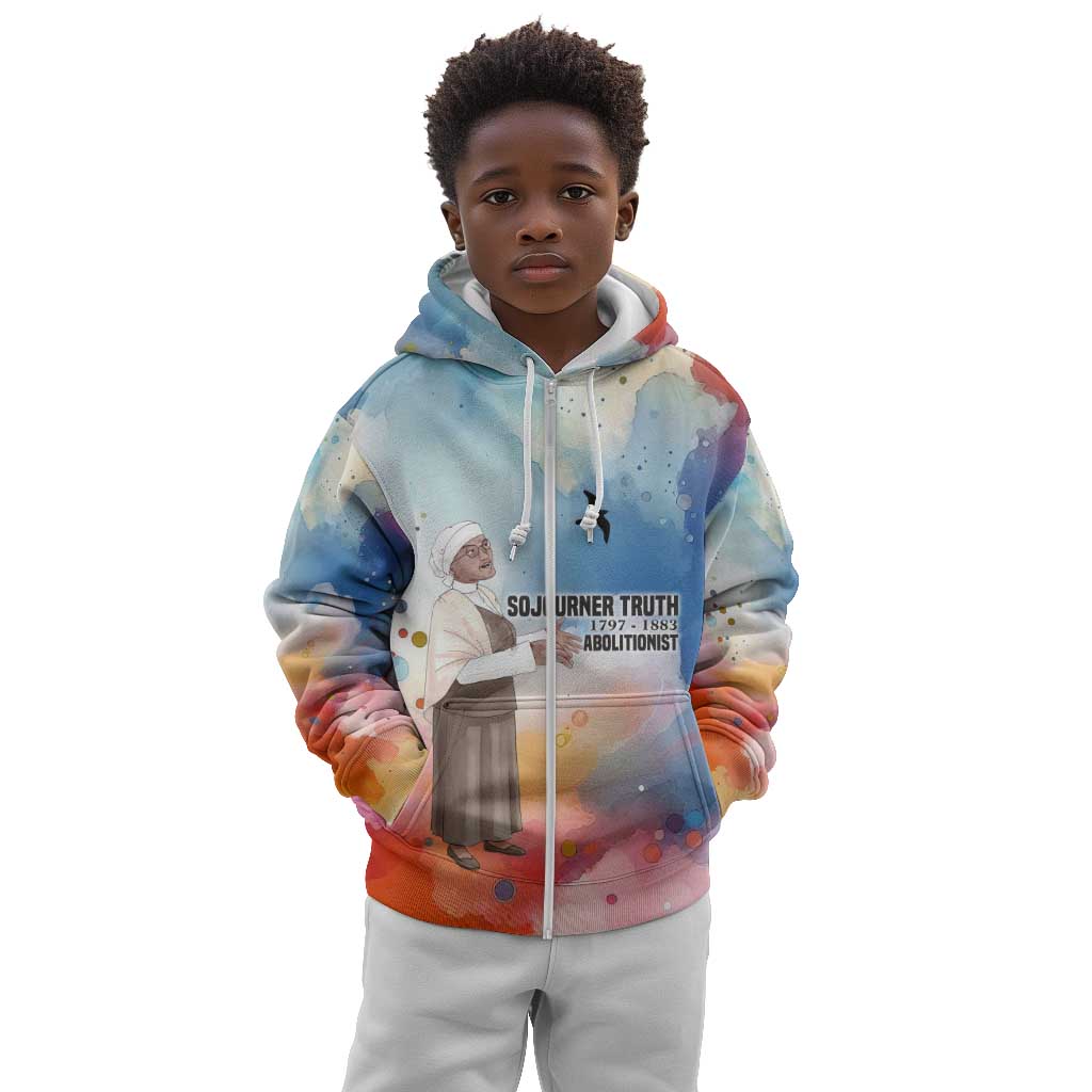Sojourner Truth Kid Hoodie I Sell the Shadow - Abolitionist Legacy Watercolor Design - Wonder Print Shop