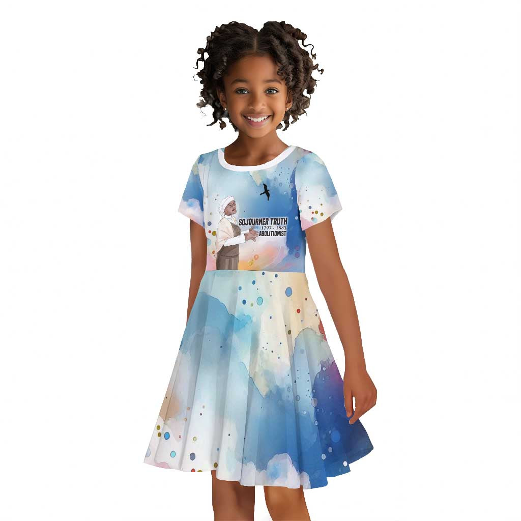 Sojourner Truth Kid Short Sleeve Dress I Sell the Shadow - Abolitionist Legacy Watercolor Design TS04