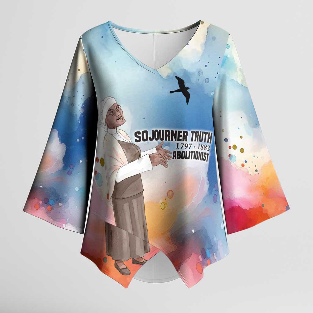 Sojourner Truth Kimono Sleeve Blouse I Sell the Shadow - Abolitionist Legacy Watercolor Design - Wonder Print Shop