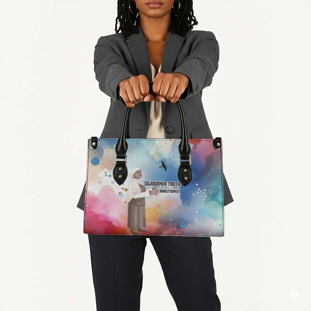 Sojourner Truth Leather Bag I Sell the Shadow - Abolitionist Legacy Watercolor Design - Wonder Print Shop