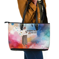 Sojourner Truth Leather Tote Bag I Sell the Shadow - Abolitionist Legacy Watercolor Design - Wonder Print Shop