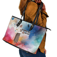 Sojourner Truth Leather Tote Bag I Sell the Shadow - Abolitionist Legacy Watercolor Design - Wonder Print Shop