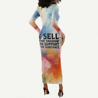 Sojourner Truth Long Sleeve Bodycon Dress I Sell the Shadow - Abolitionist Legacy Watercolor Design - Wonder Print Shop