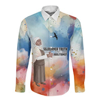 Sojourner Truth Long Sleeve Button Shirt I Sell the Shadow - Abolitionist Legacy Watercolor Design - Wonder Print Shop