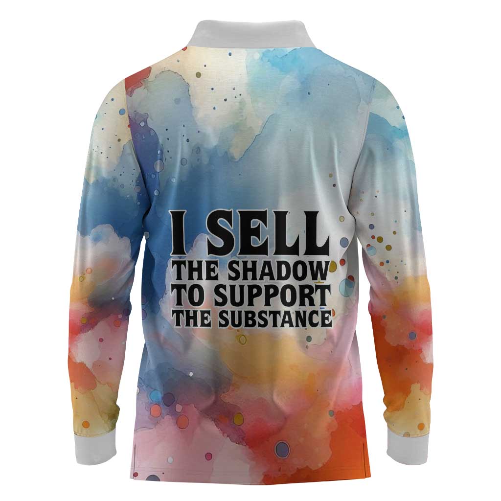 Sojourner Truth Long Sleeve Polo Shirt I Sell the Shadow - Abolitionist Legacy Watercolor Design - Wonder Print Shop
