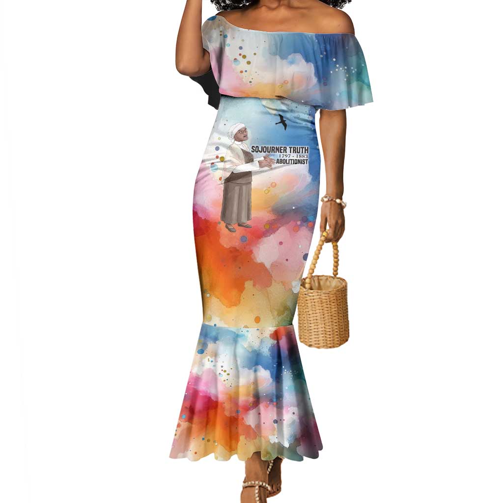 Sojourner Truth Mermaid Dress I Sell the Shadow - Abolitionist Legacy Watercolor Design TS04