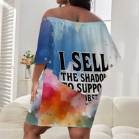 Sojourner Truth Off Shoulder Short Dress I Sell the Shadow - Abolitionist Legacy Watercolor Design - Wonder Print Shop