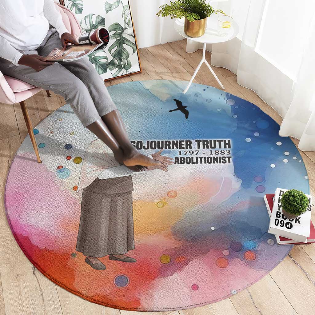 Sojourner Truth Round Carpet I Sell the Shadow - Abolitionist Legacy Watercolor Design - Wonder Print Shop