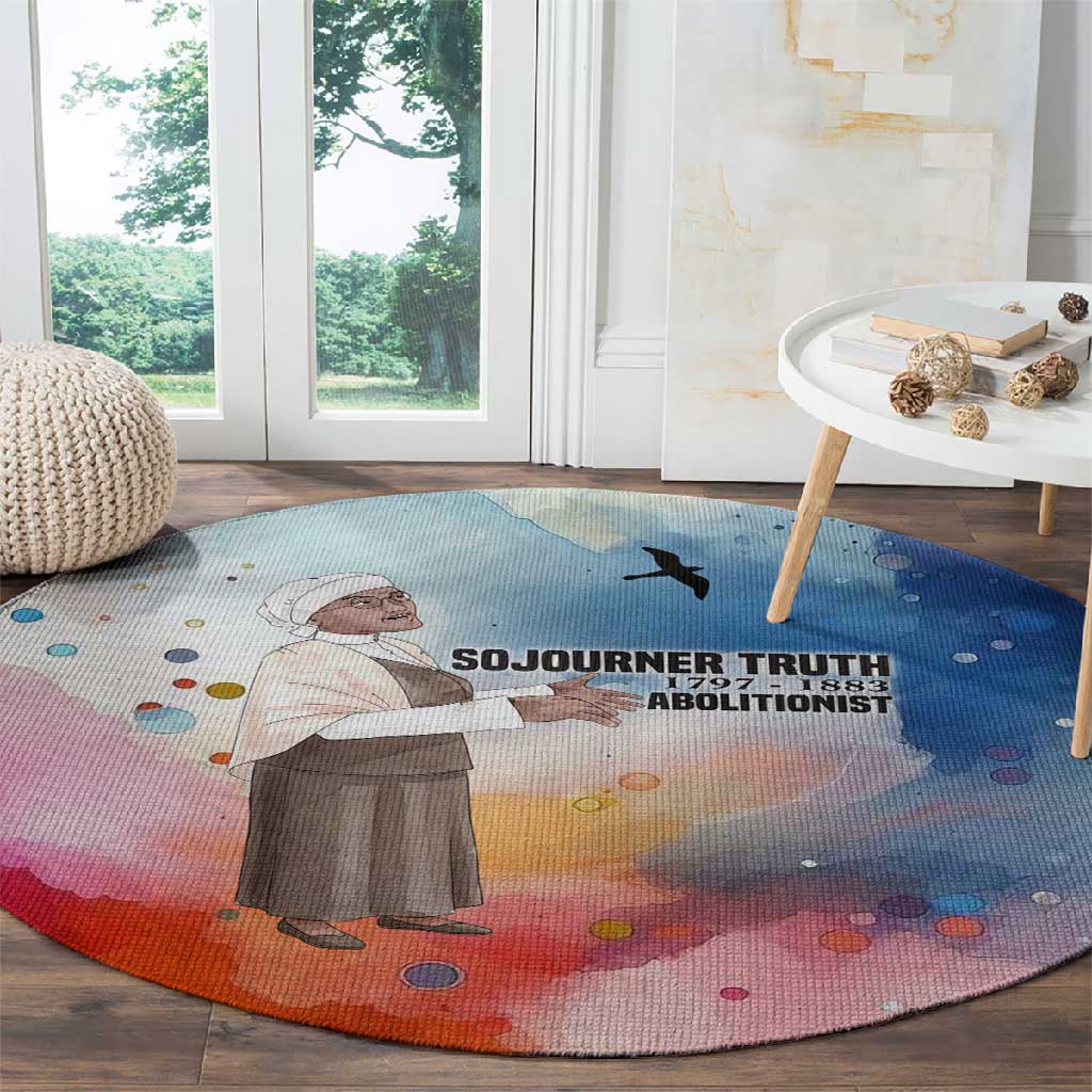 Sojourner Truth Round Carpet I Sell the Shadow - Abolitionist Legacy Watercolor Design - Wonder Print Shop